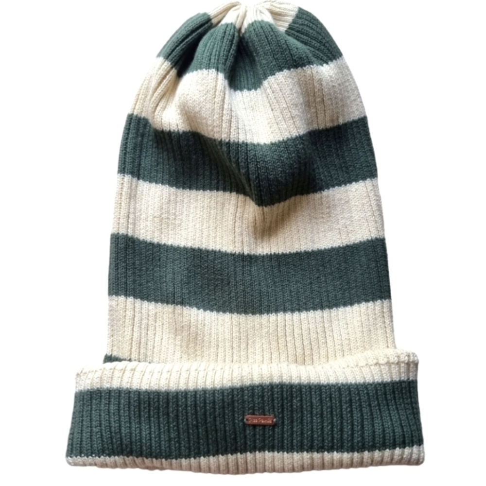 Free People Green and Cream stripes beanie